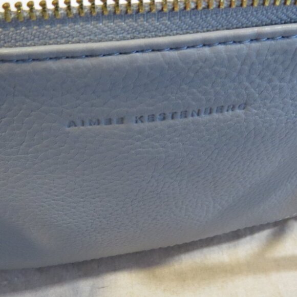 Aimee Kestenberg Madrid Leather Crossbody Purse Bag Light Gray Blue - Picture 4 of 12